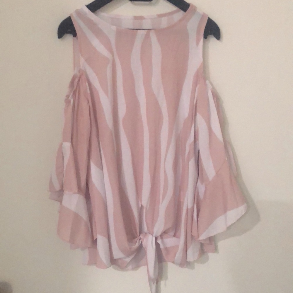 Amazon Top, size Medium, never been worn. Pink and white zebra striped.